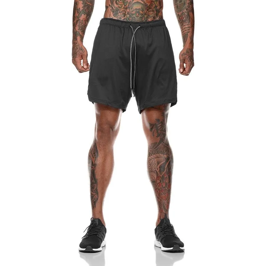 2-in-1 Secure Pocket Shorts - Training Quick Dry Beach Short Pants