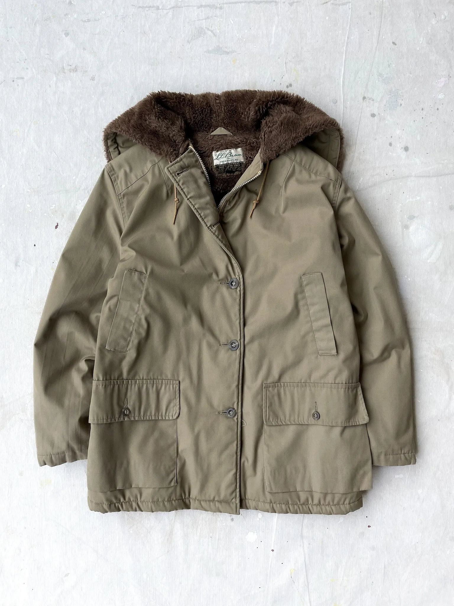 70's L.L.Bean Fur Lined Split Hood Parka—[XS/S]