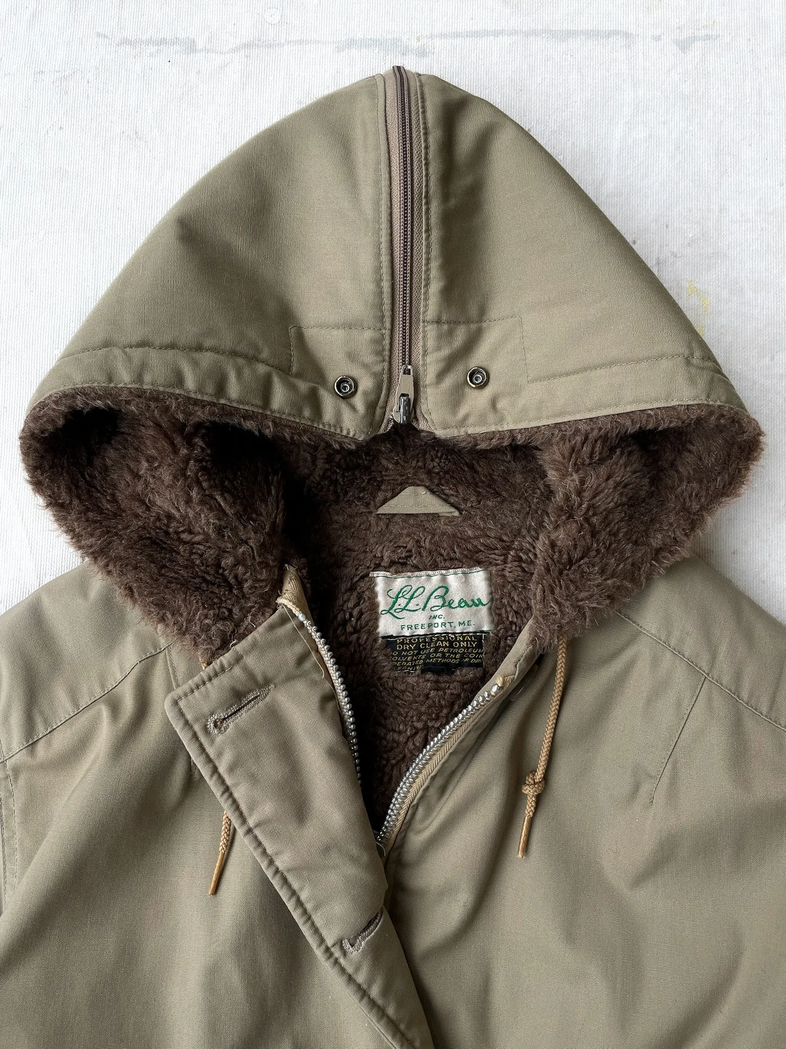 70's L.L.Bean Fur Lined Split Hood Parka—[XS/S]