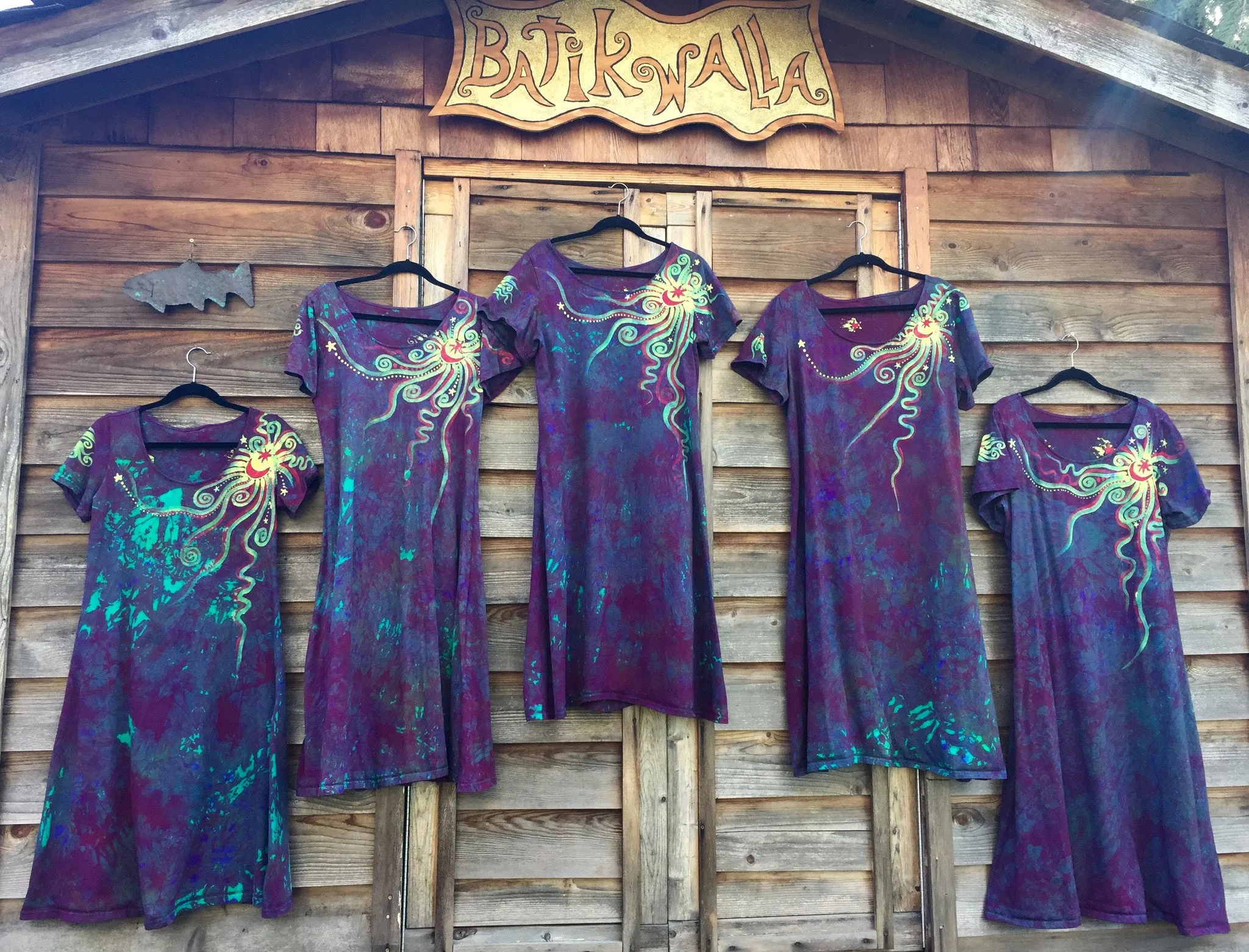 Amethyst Sunrise - Short Sleeve Batik Dress