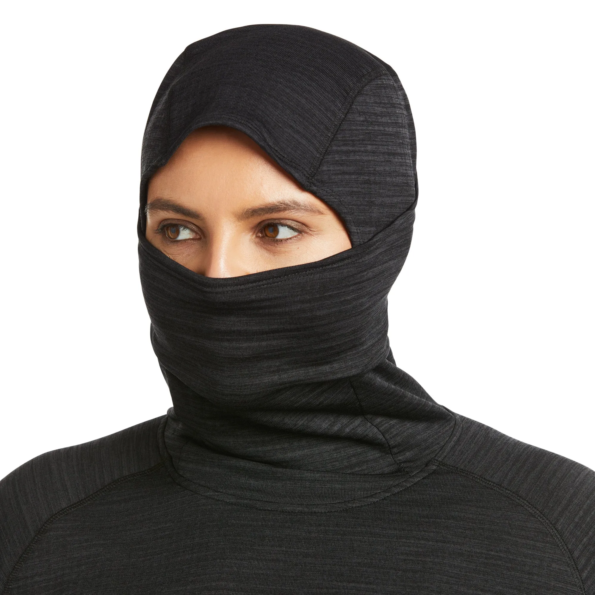 Ariat Ladies Rebar Gridwork Black Balaclava Baselayer Top 10037676