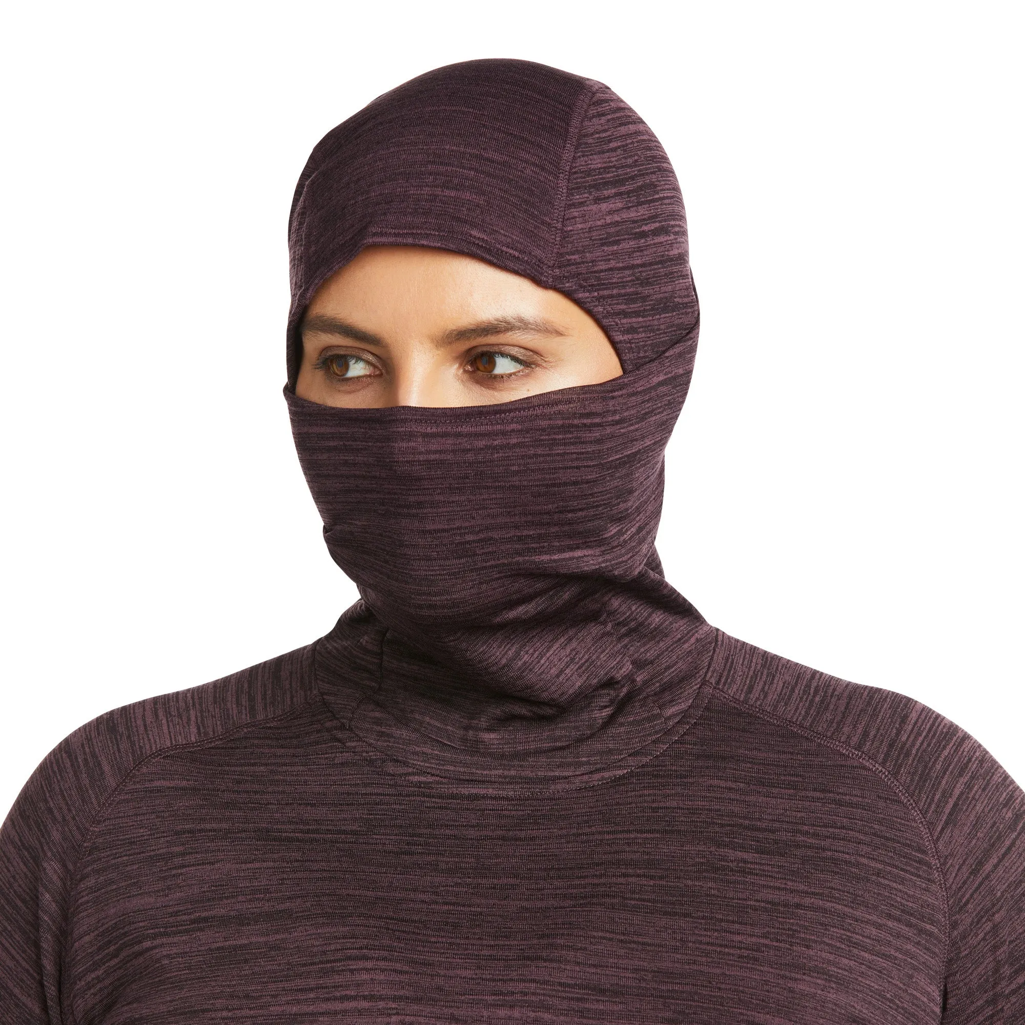 Ariat Ladies Rebar Gridwork Plum Balaclava Baselayer Top 10037677