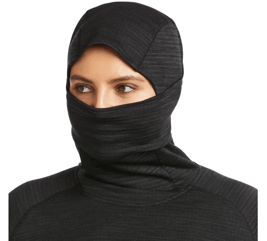 Ariat Rebar Women's Black Gridwork Balaclava Long Sleeve Baselayer 10037676