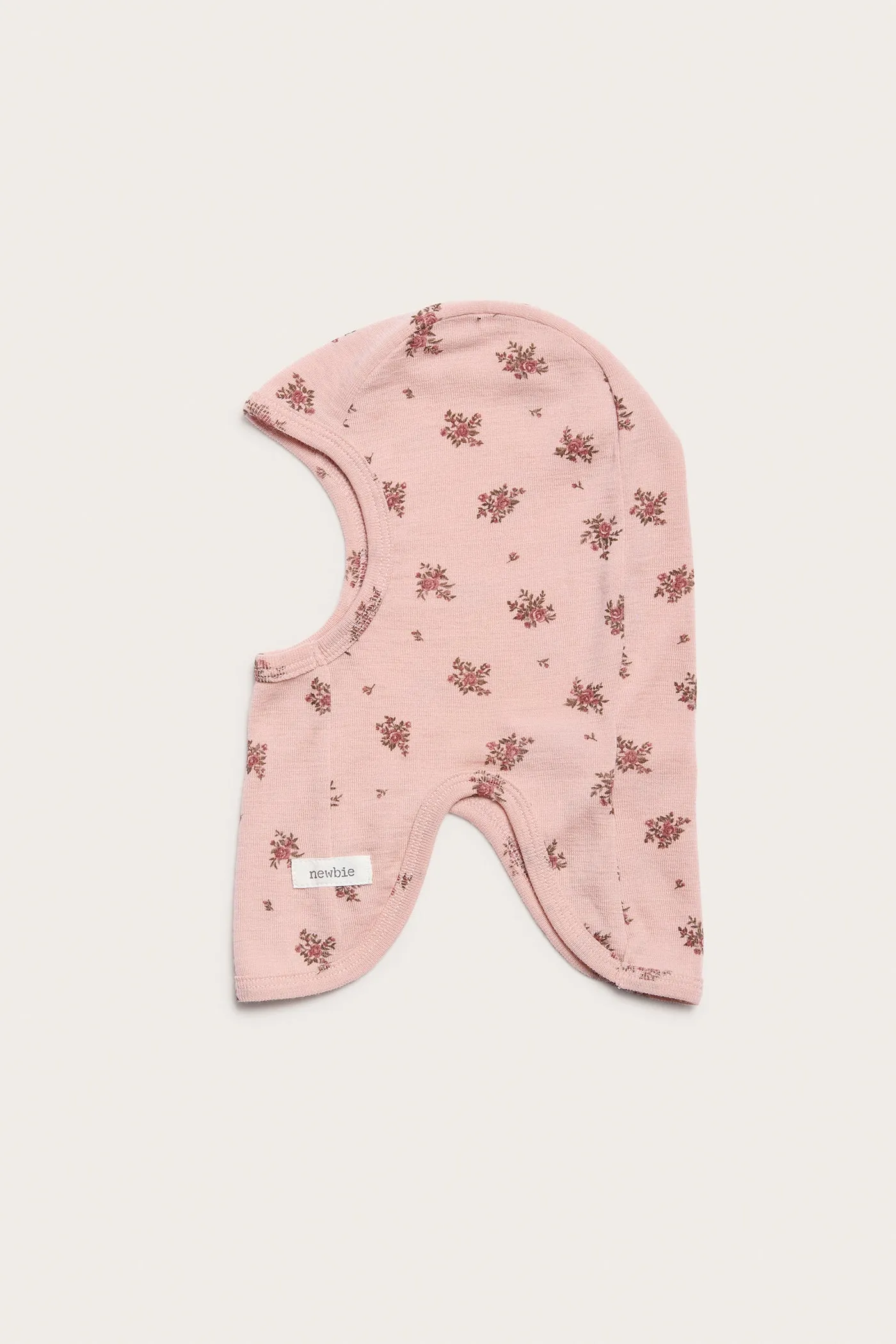 Baby & kids pink floral wool balaclava