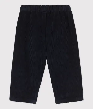 Baby Wide Leg Corduroy Pants - Navy