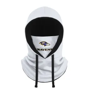 Baltimore Ravens NFL White Drawstring Hooded Gaiter