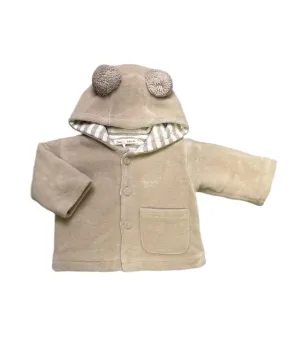 Beige Baby Pom Pom Hood Jacket