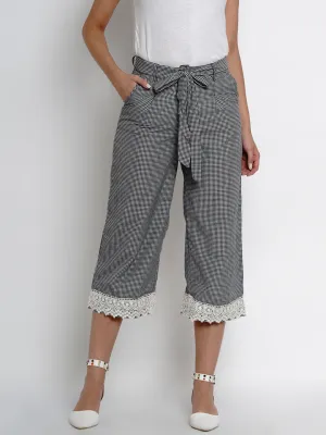 Black & White Checked Loose Culottes