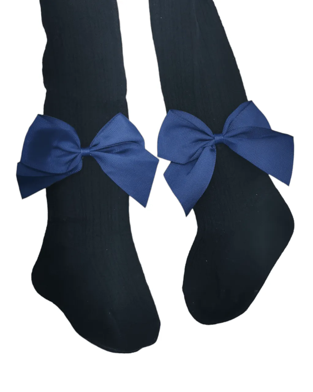 Black Tights With Navy Blue bow