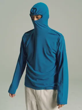 Blue Rib Jersey Balaclava Tee