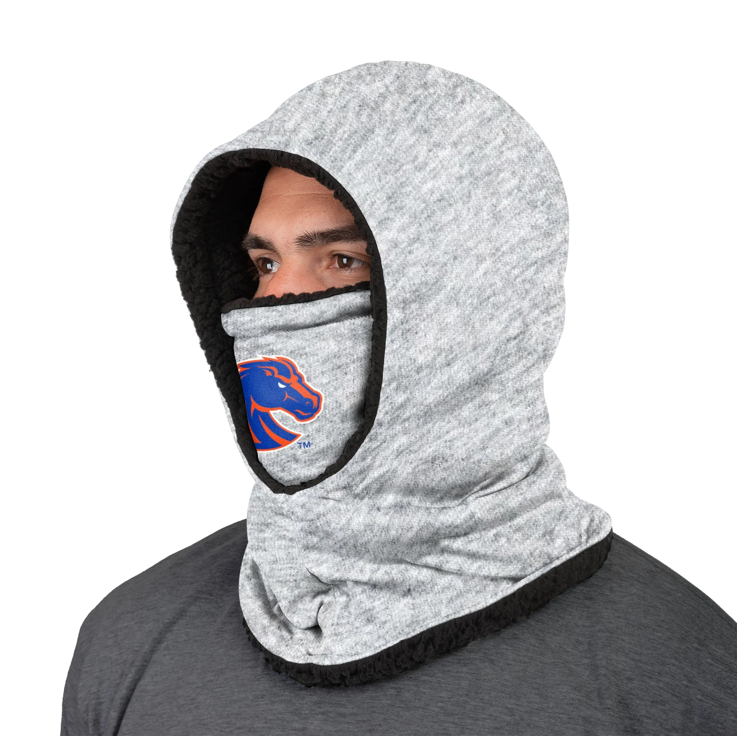 Boise State Broncos NCAA Heather Grey Big Logo Hooded Gaiter