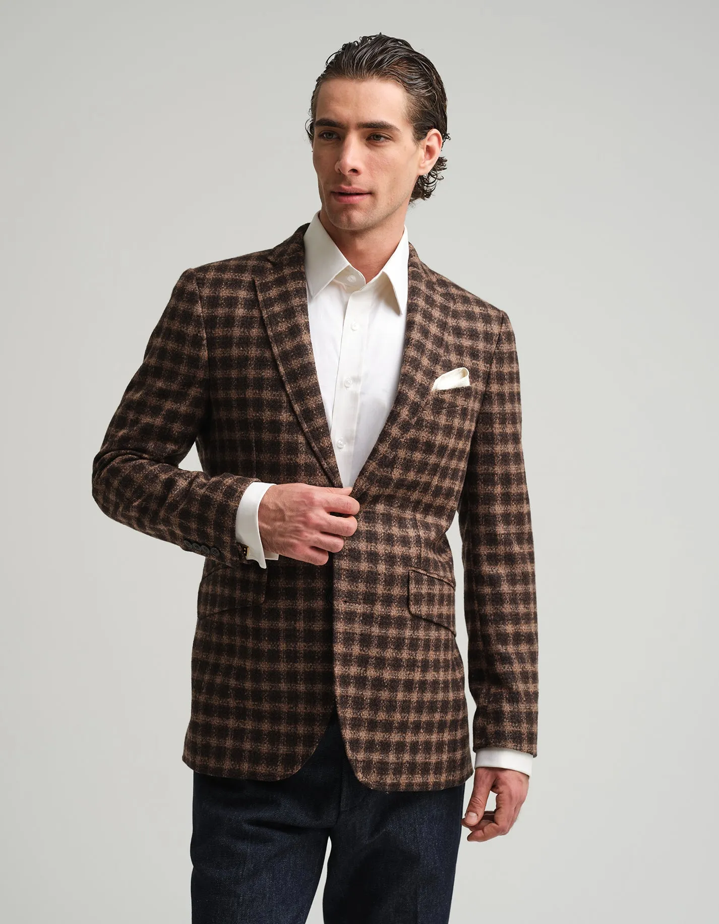 Brown & Black Gingham Jacket