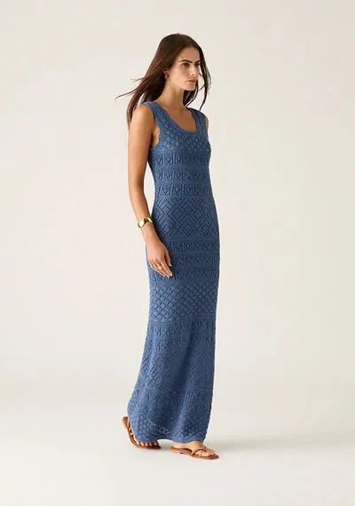 BRUNA POINTELLE MIDI DRESS | Harbour Blue