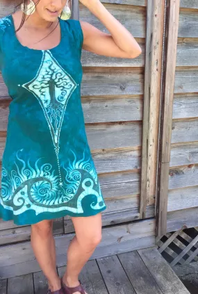 Caribbean Forest Organic Cotton Batik Dress