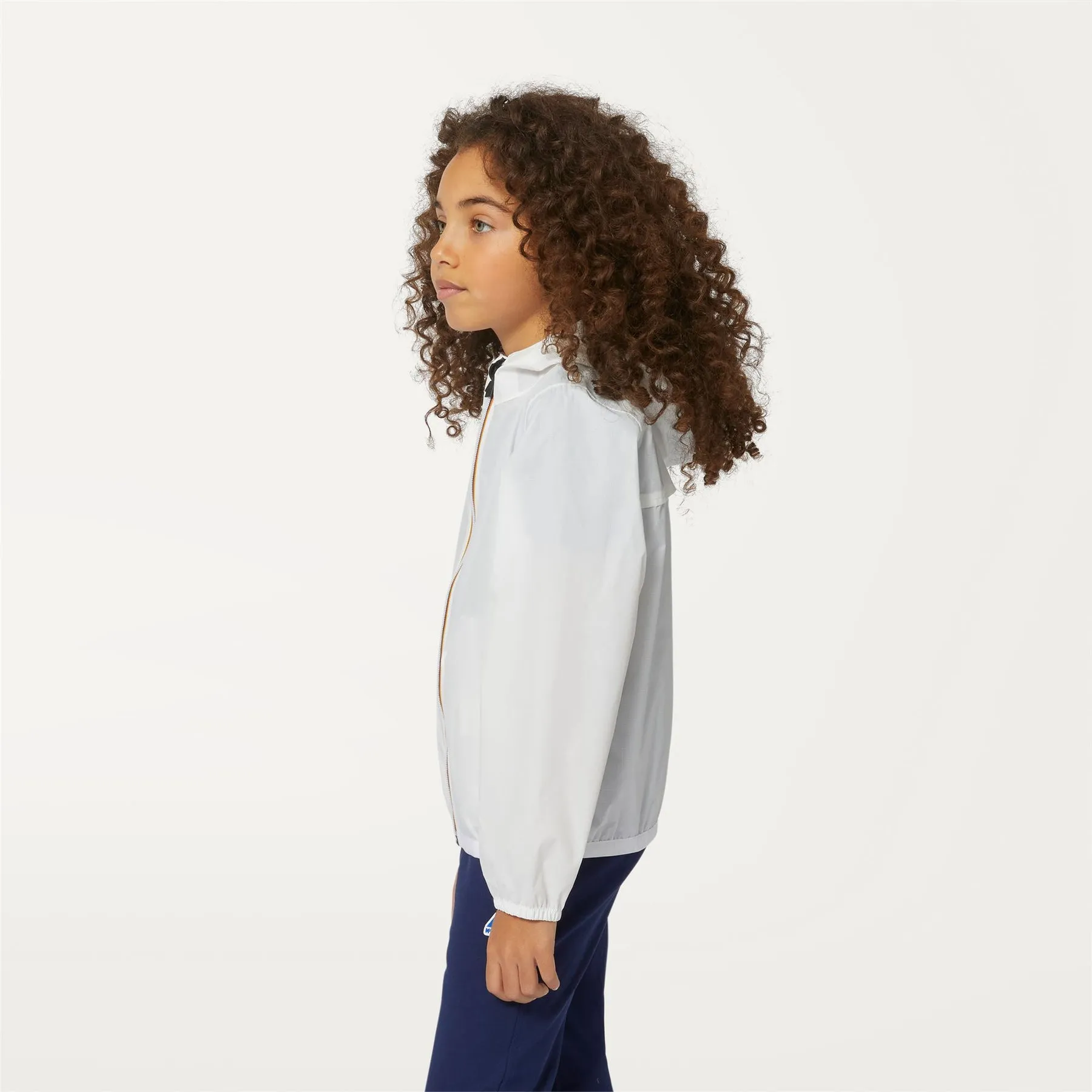 Claude - Kids Packable Full Zip Rain Jacket in White