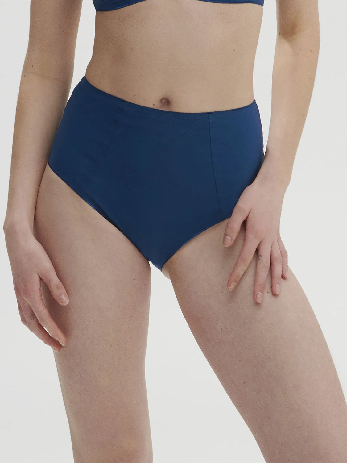 Culotte taille haute - Bleu Poséidon