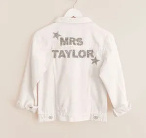 Custom Mrs Sparkle White Jean Jacket