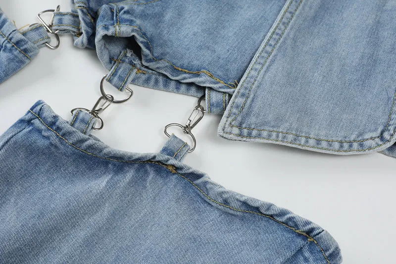 Detachable Leg Baggy Jeans