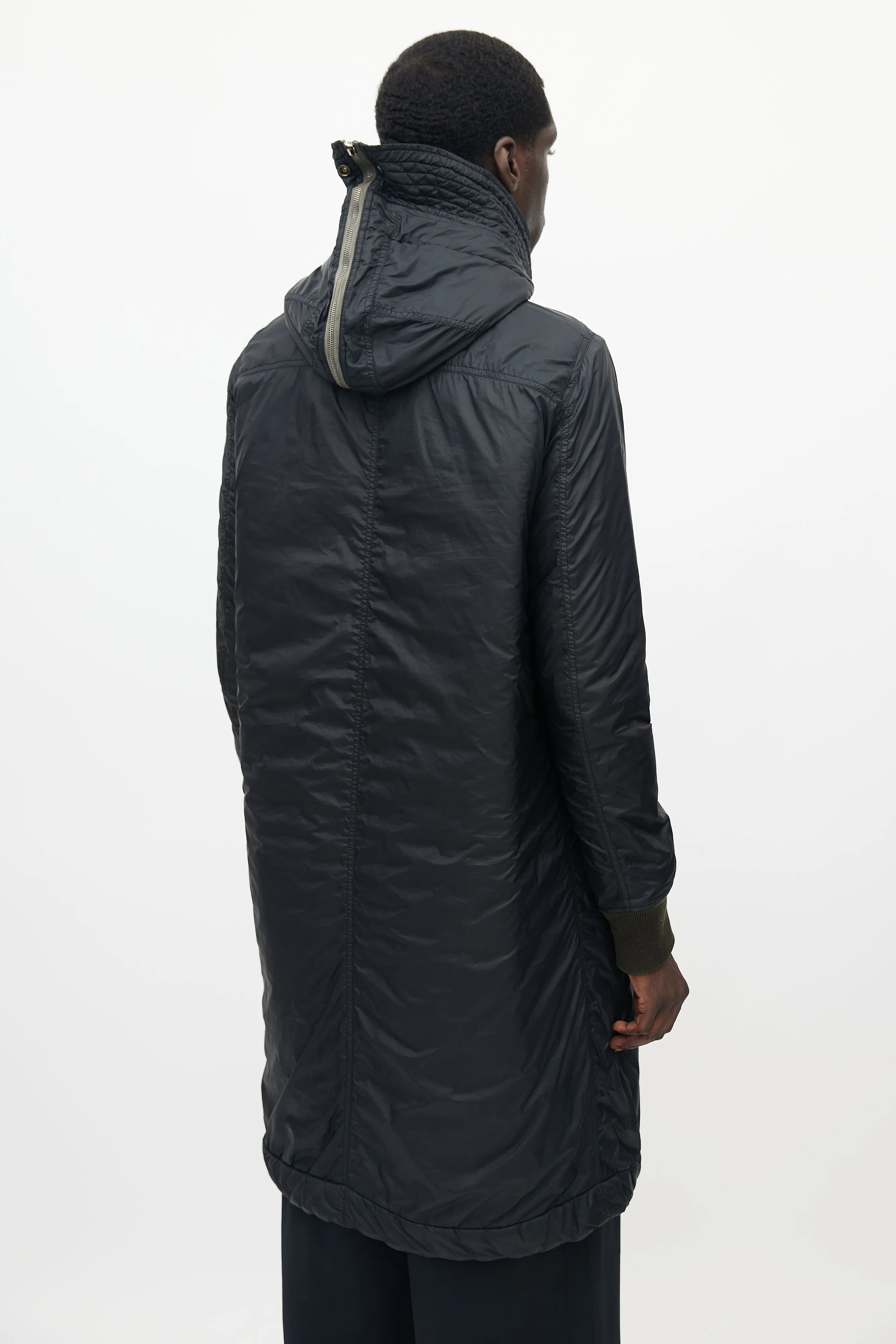 DRKSHDW Black Nylon Hooded Parka