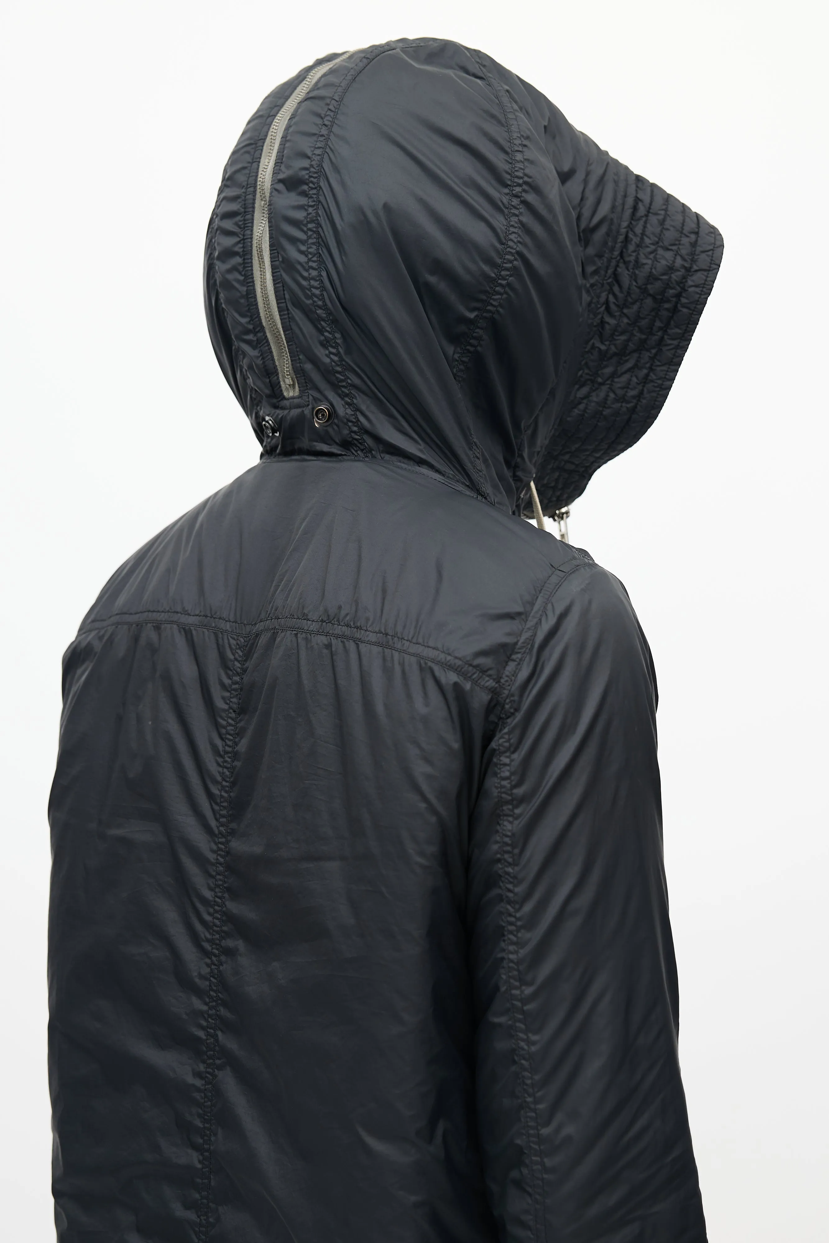 DRKSHDW Black Nylon Hooded Parka