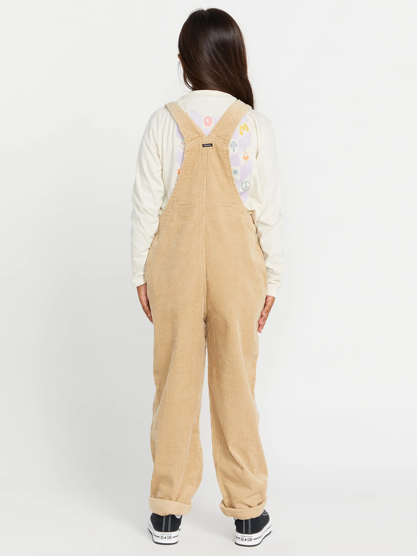 Girls Stone Street Corduroy Overalls - Khaki