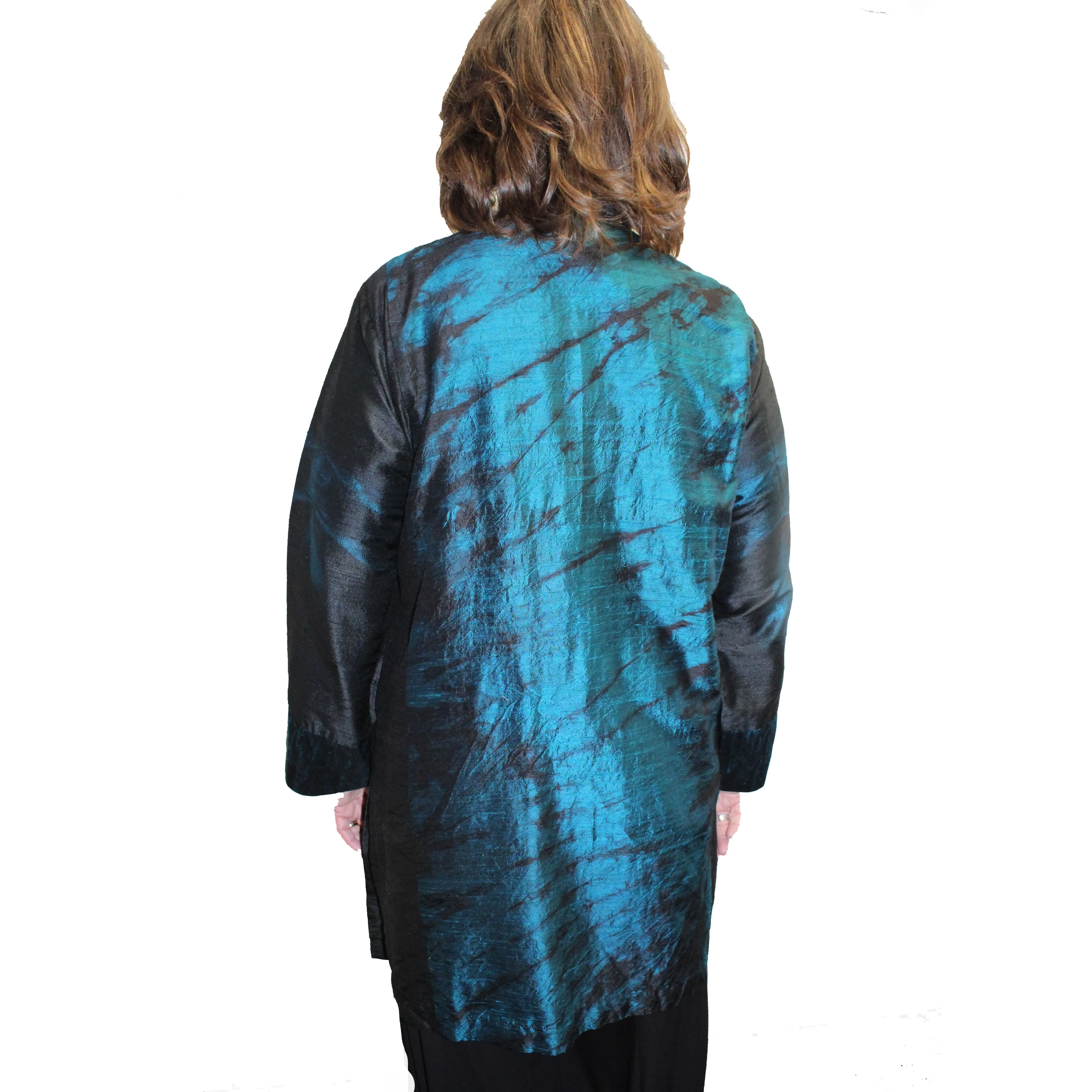 Gloria Lewis Jacket, Long, Teal/Black, OS