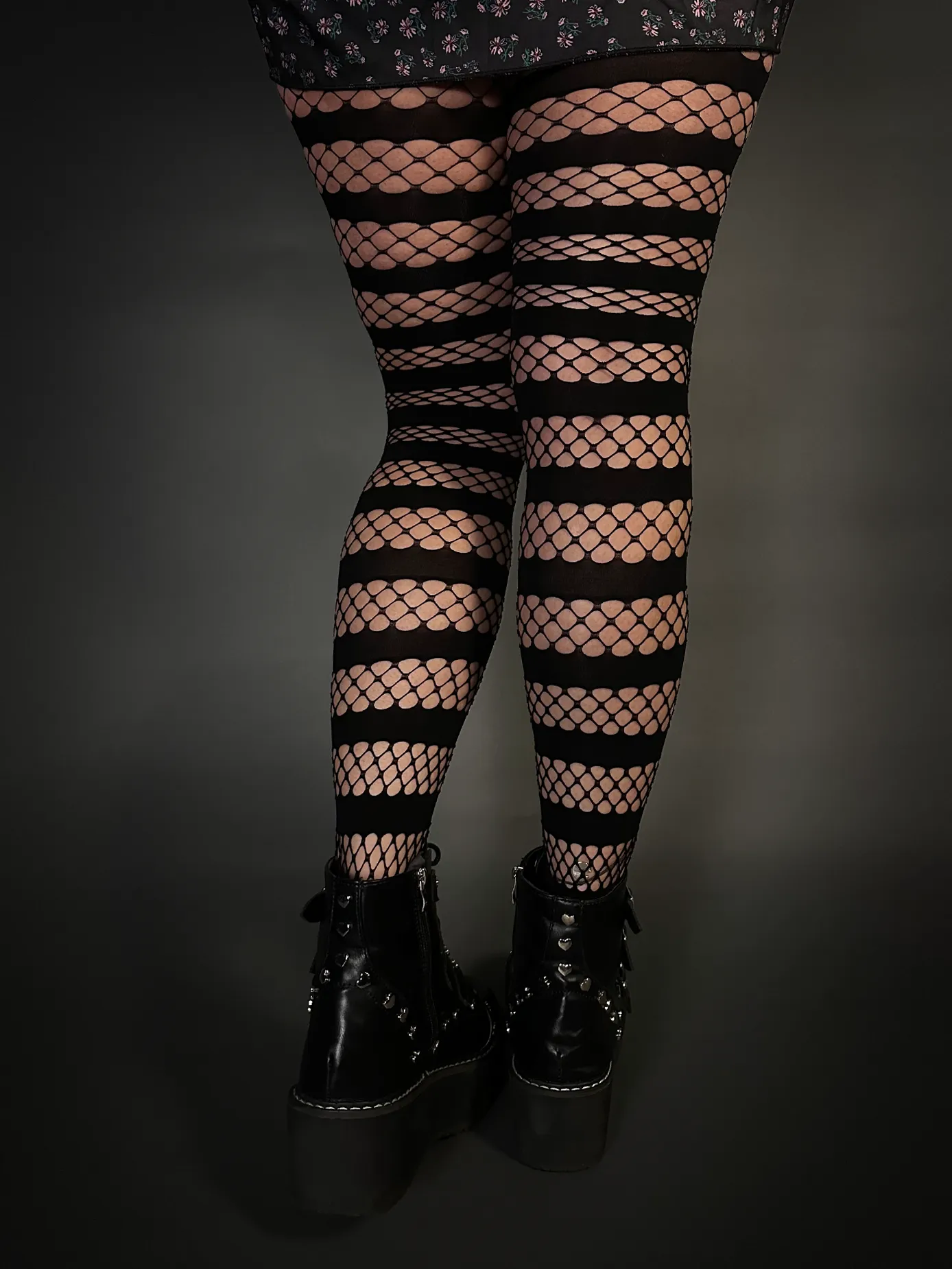 Horizontal Stripe Fishnet Tights by Pamela Mann Made in Italy