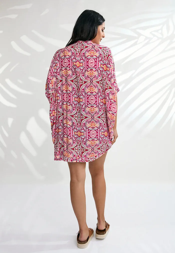 Indii Breeze Short Kimono - Patty Pink