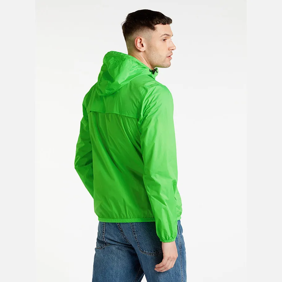 Leon - Packable Quarter Zip Rain Jacket in Green Fluo