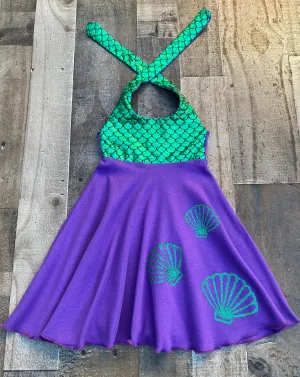 Little Girl Purple Mermaid Dress