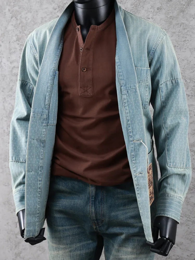 Men's Washed Denim Kimono Jacket