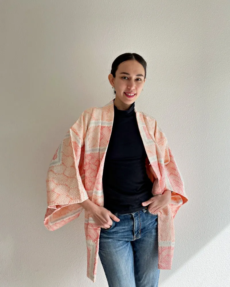 Modern Pastel Shibori Haori Kimono Jacket