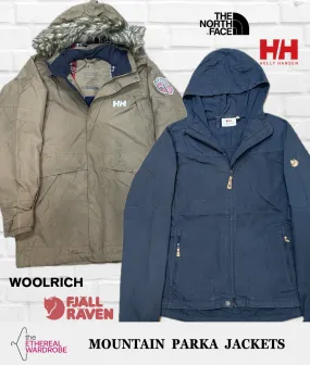 Mountain Parka Jackets including Fjallraven, Woolrich & North Face