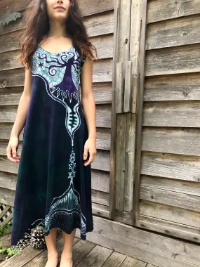 Mystic Mountain Moonrises Batikwalla Dress in Organic Cotton - Size Medium/Large