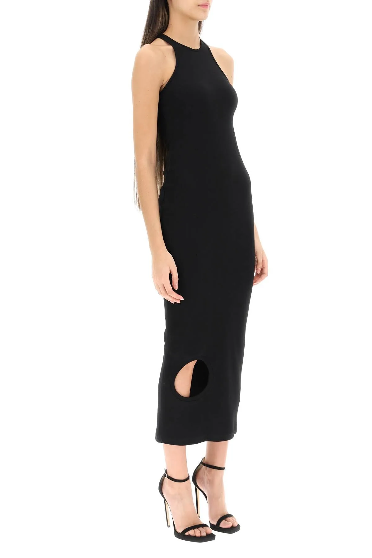 Off-white 'meteor' ribbed midi dress