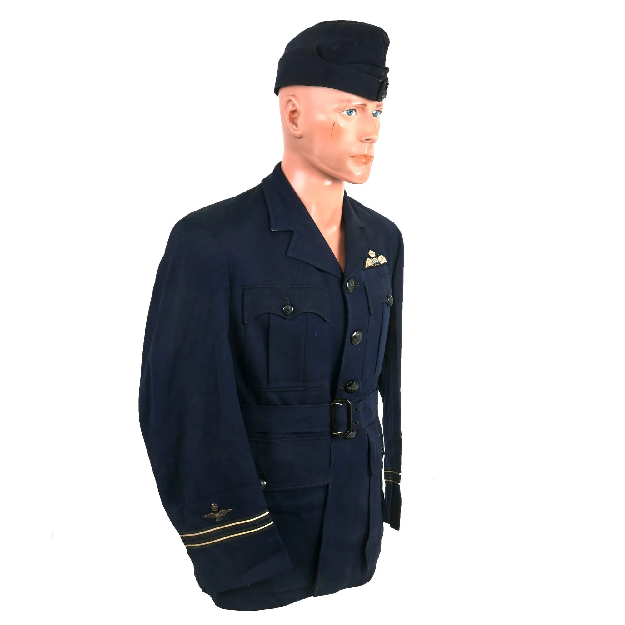 Original Australian WWII Royal Australian Air Force Flight Suit & Uniform Lot - Dress Uniform & Flight Gloves