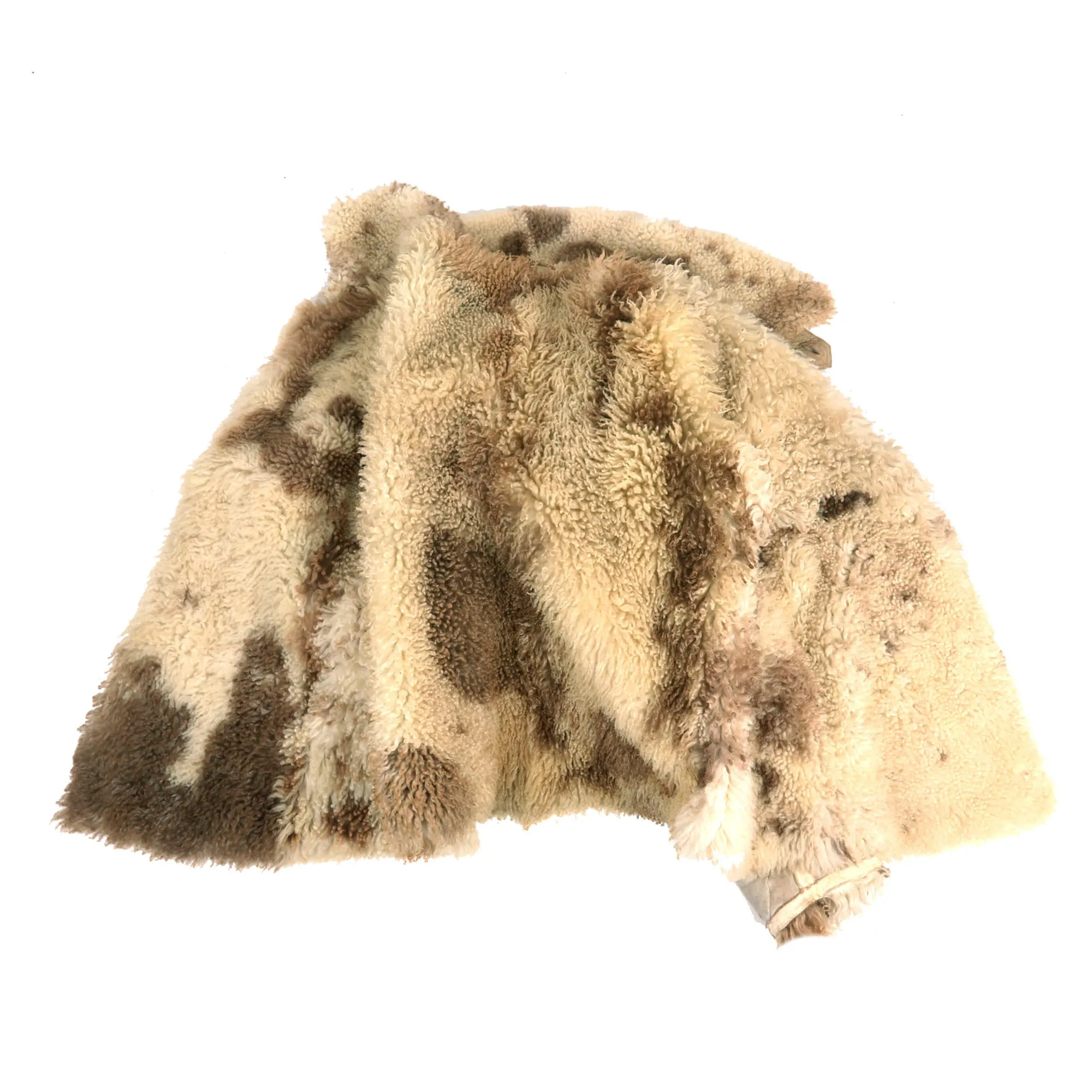 Original German WWII Luftwaffe Fur-Lined Sheepskin Winter Parka with 56cm Pelzmütze M43 Winter Cap