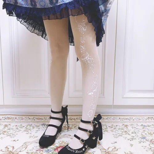 Patterned Lolita Summer Tights Women's Seamless Pantyhose by Ruby Rabbit