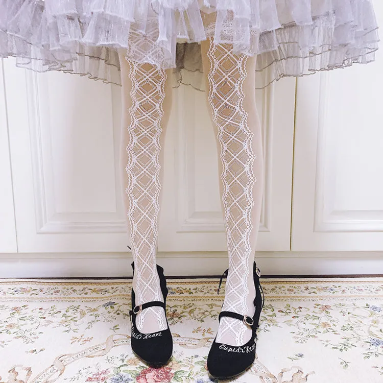 Patterned Lolita Summer Tights Women's Seamless Pantyhose by Ruby Rabbit