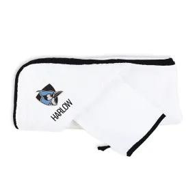 Personalized Johns Hopkins Blue Jays Hooded Towel & Wash Mitt Set