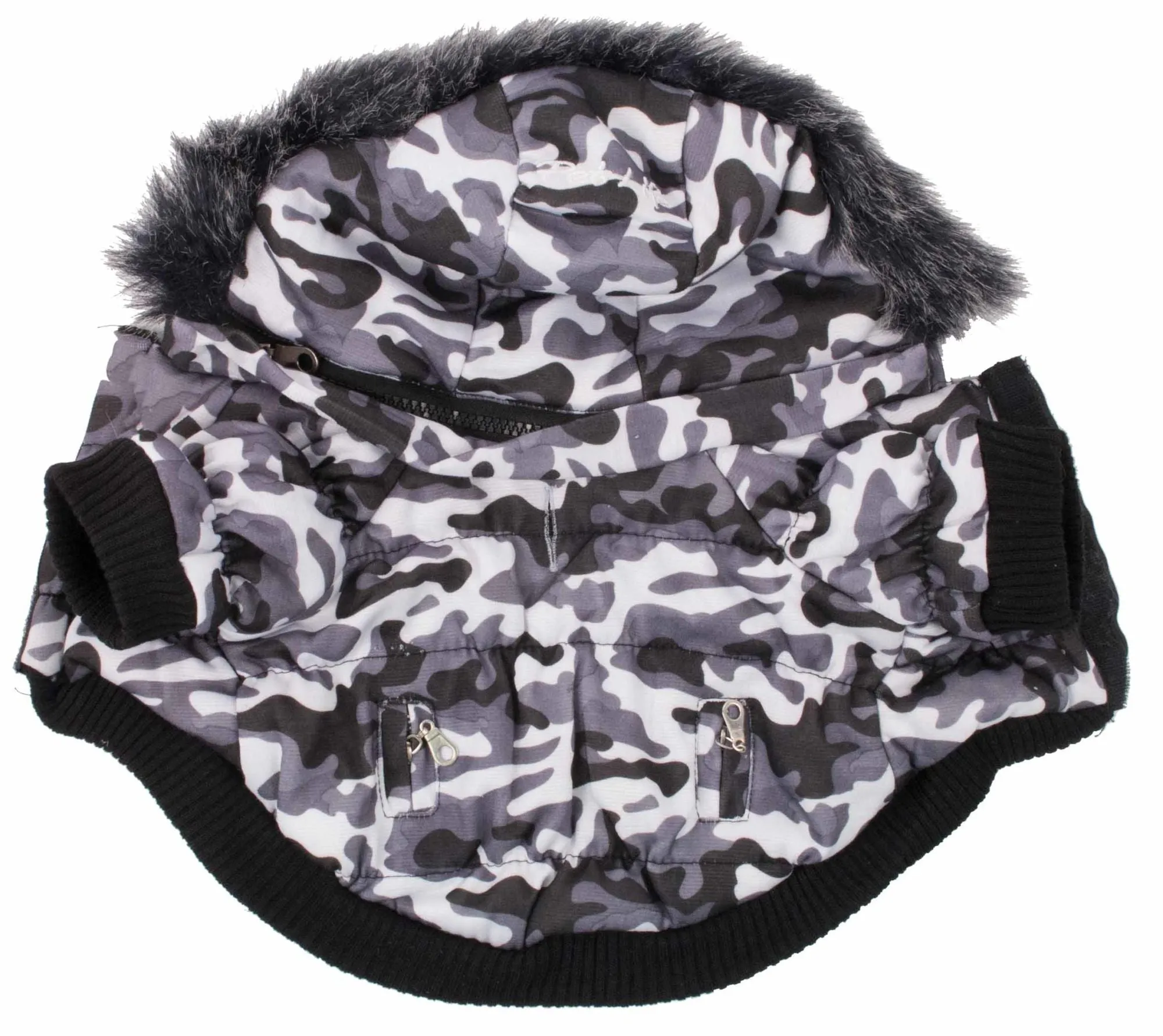 Pet Life Camo Dog Parka with Removeable Hood