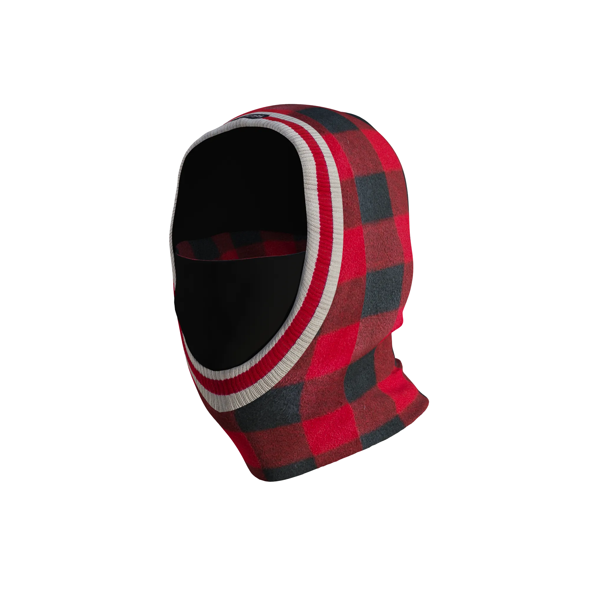 Pook Ninja - Red Plaid and Black Double Layer Polar Fleece Balaclava