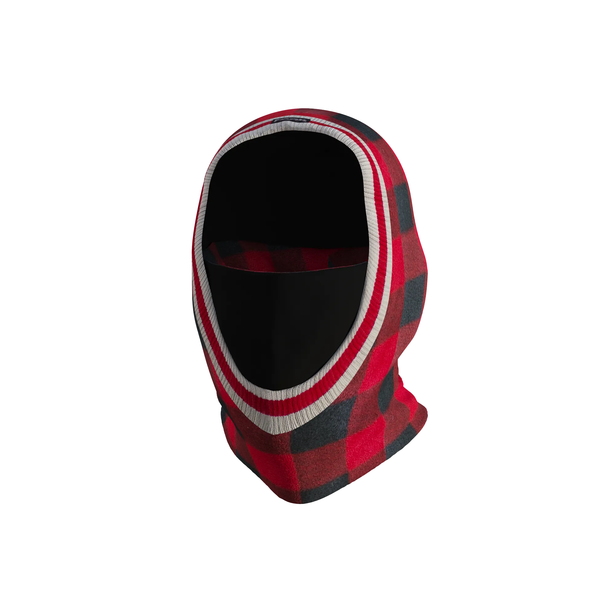 Pook Ninja - Red Plaid and Black Double Layer Polar Fleece Balaclava