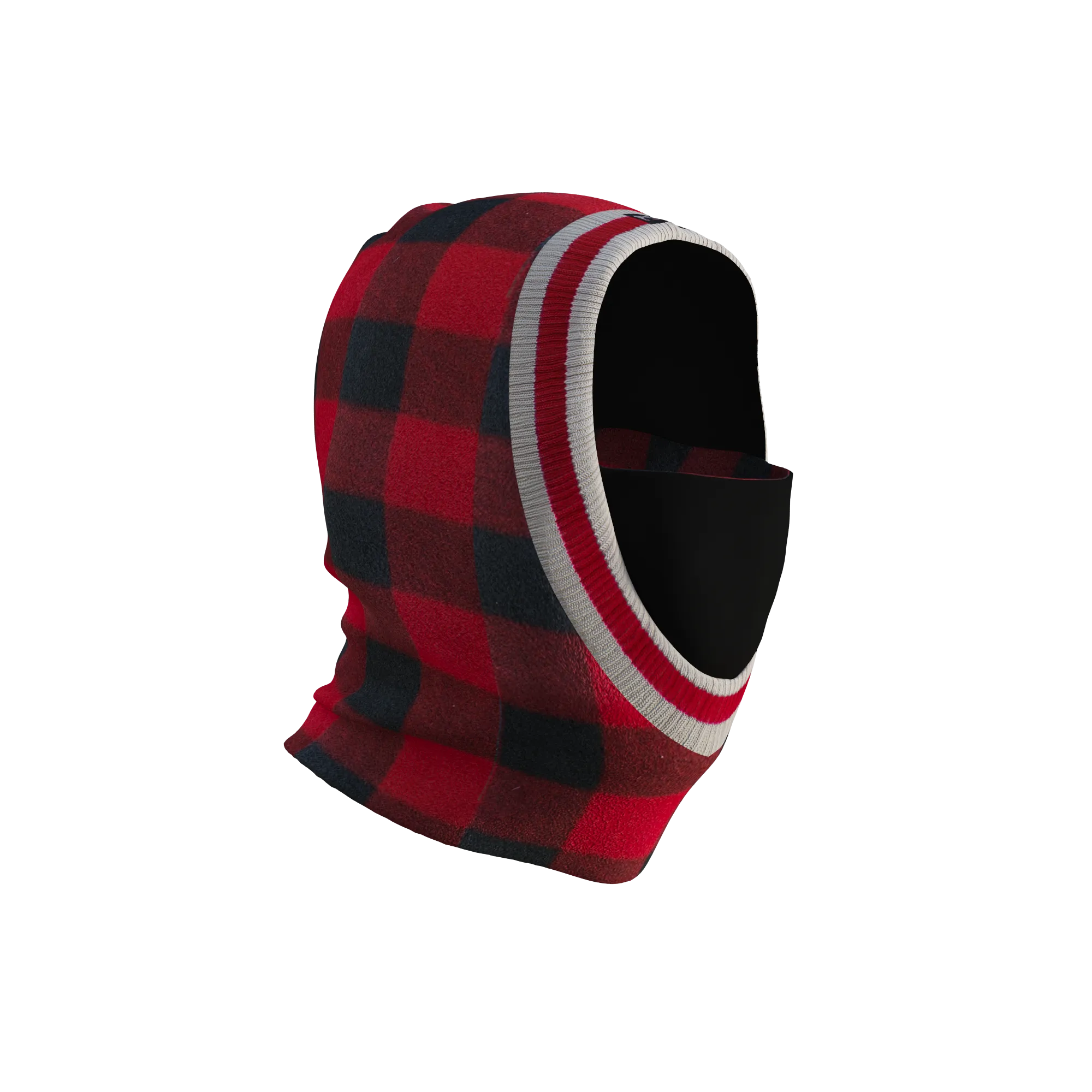 Pook Ninja - Red Plaid and Black Double Layer Polar Fleece Balaclava