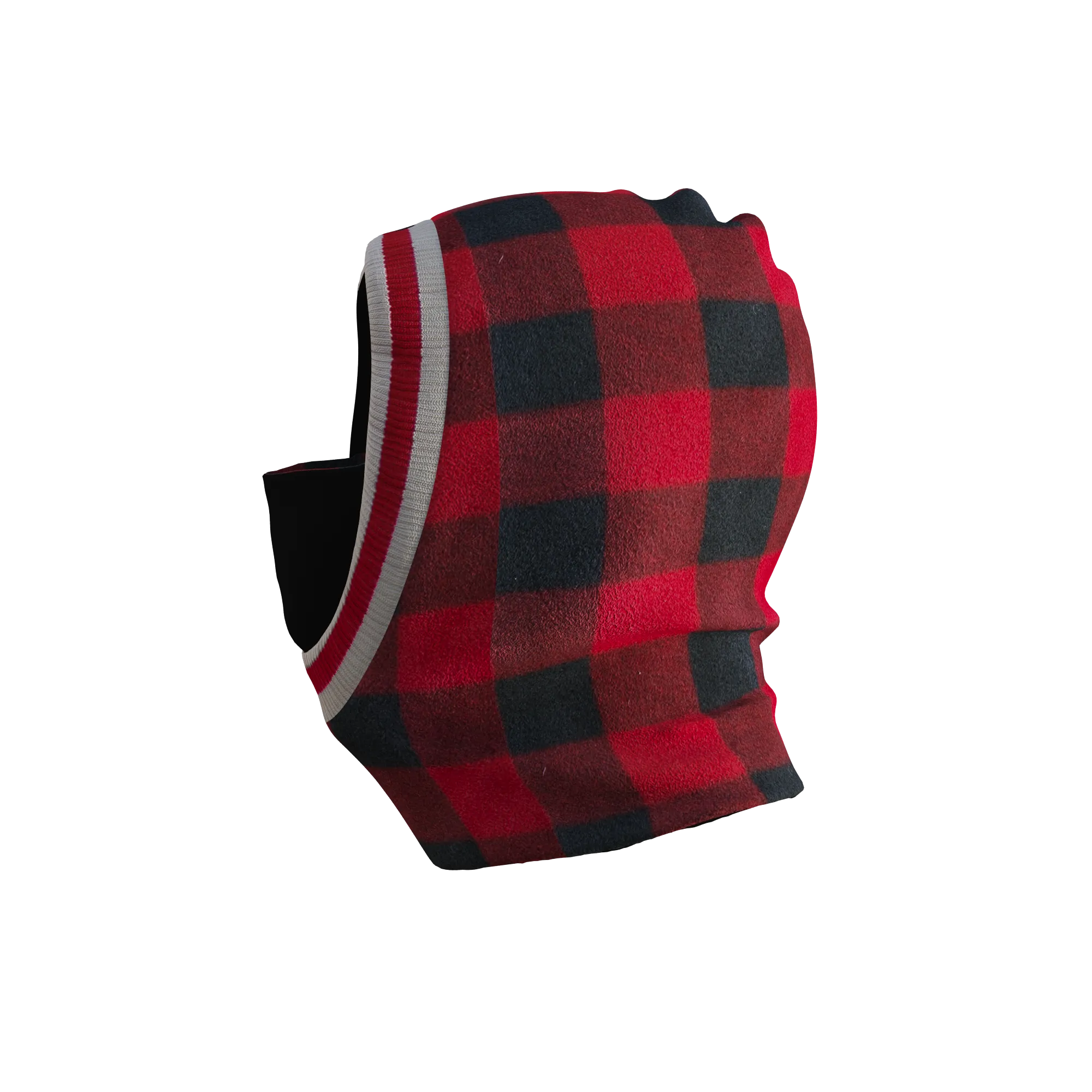 Pook Ninja - Red Plaid and Black Double Layer Polar Fleece Balaclava