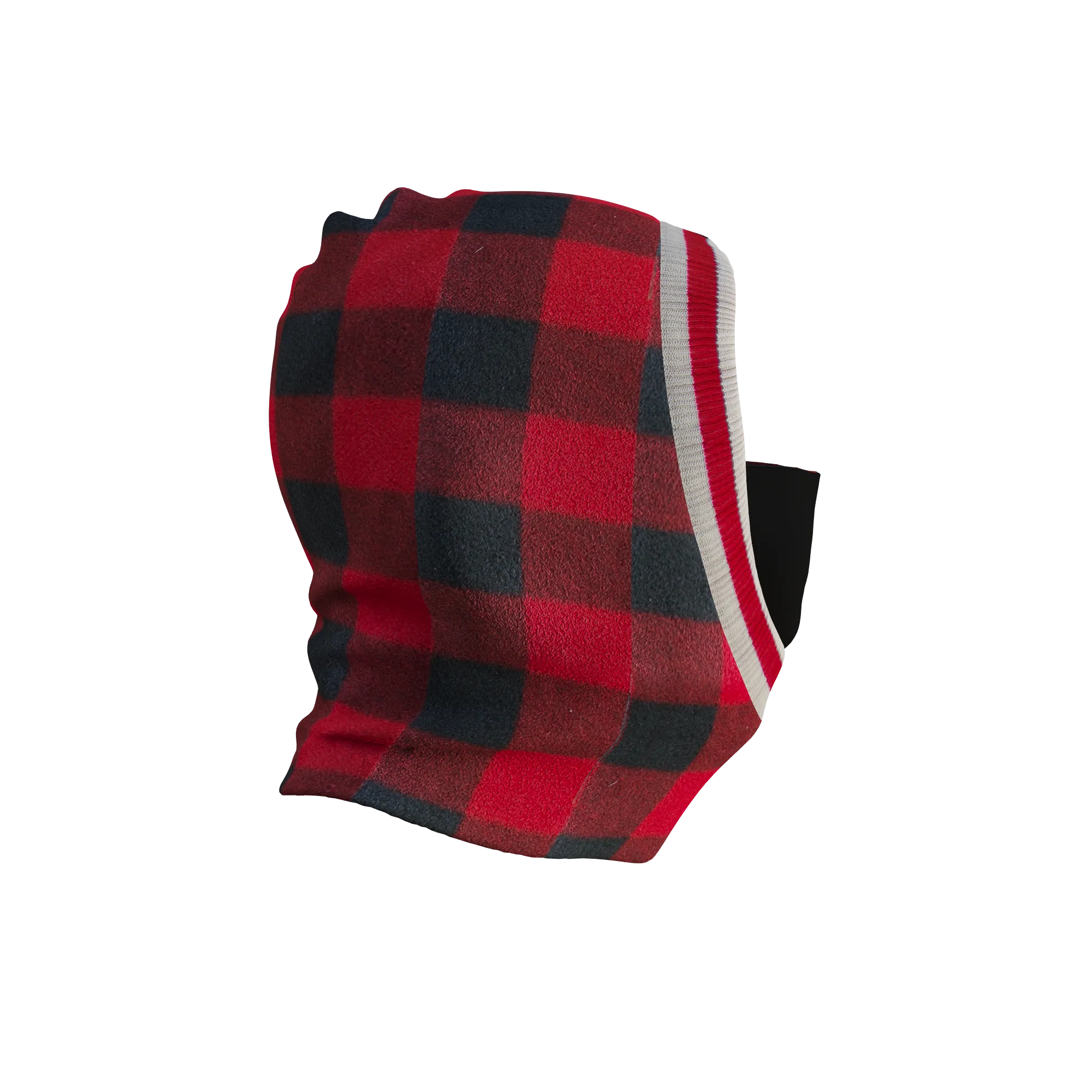 Pook Ninja - Red Plaid and Black Double Layer Polar Fleece Balaclava