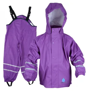 PU Splash Purple Jacket & Dungaree Set