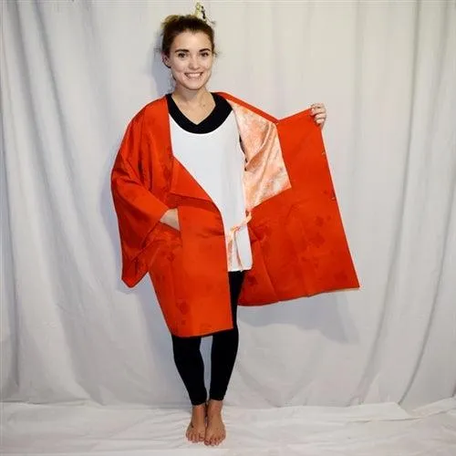 "Orange Michiyuki Surprise" Woman's Kimono Jacket