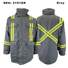 RWW Premium FR Grey Insulated Parkas w/ 2" CSA Striping