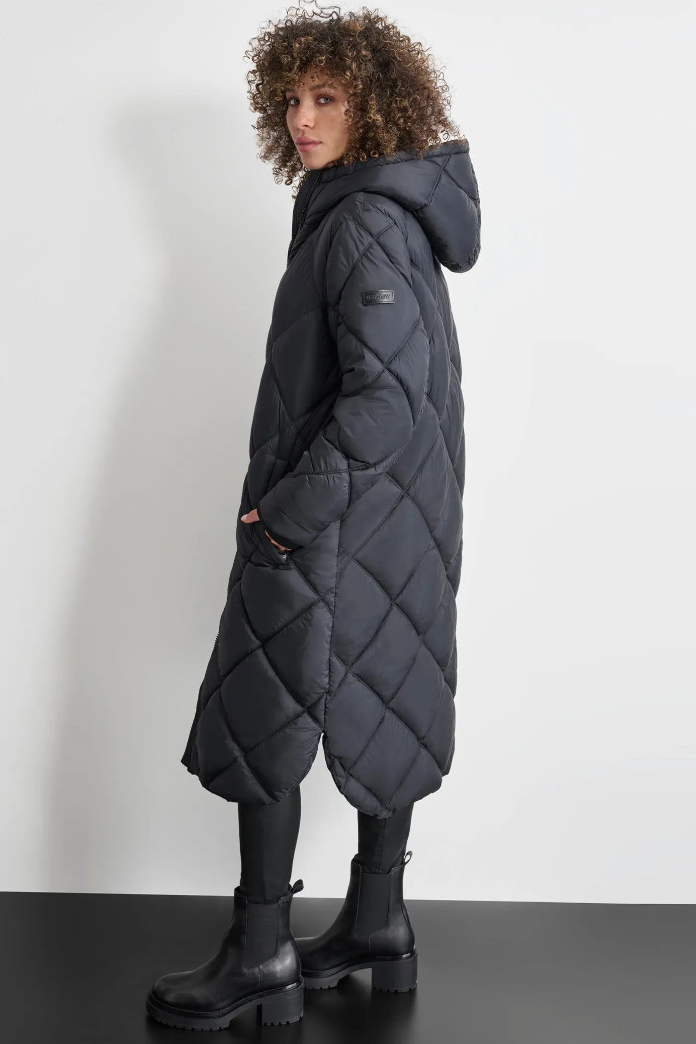 SILKY LONG QUILTED PARKA